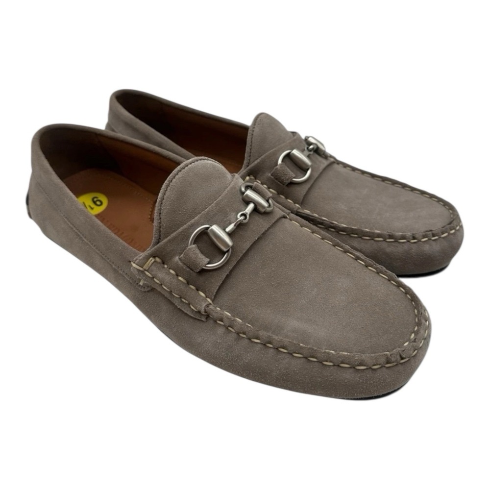 Allen Edmonds Sebastian BIT Driving Loafers Mens 9.5 D Grey Suede Slip On Shoes